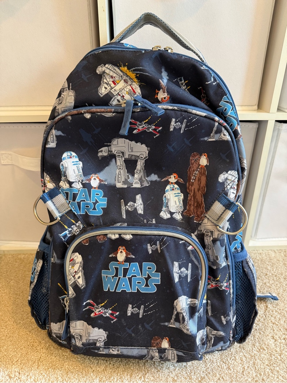 Pottery Barn Kids Star Wars Large Mackenzie Backpack Navy Blue School Travel - Picture 2 of 9